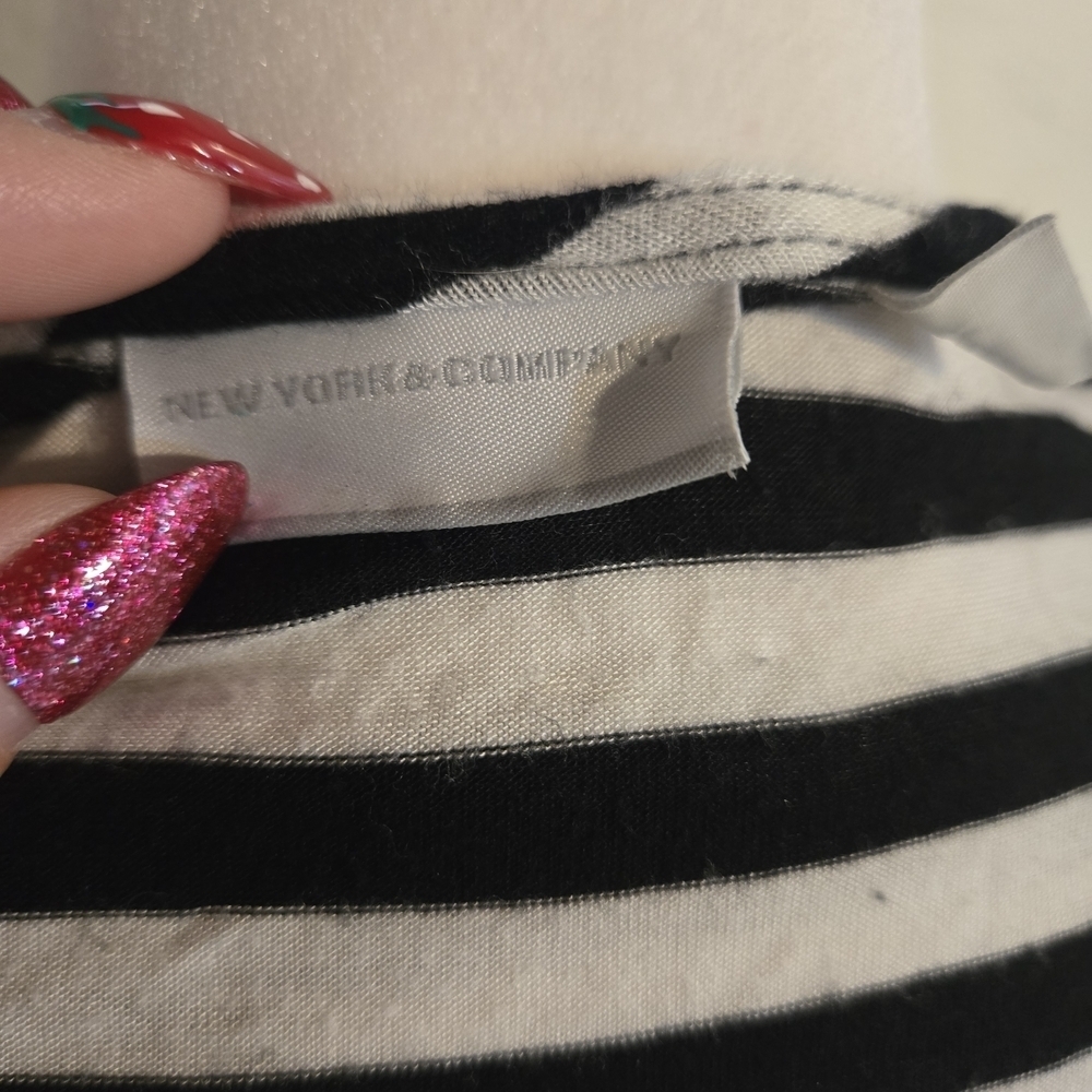 New York & Company Black and White Striped Midi Dress Size XS - Picture 4 of 5